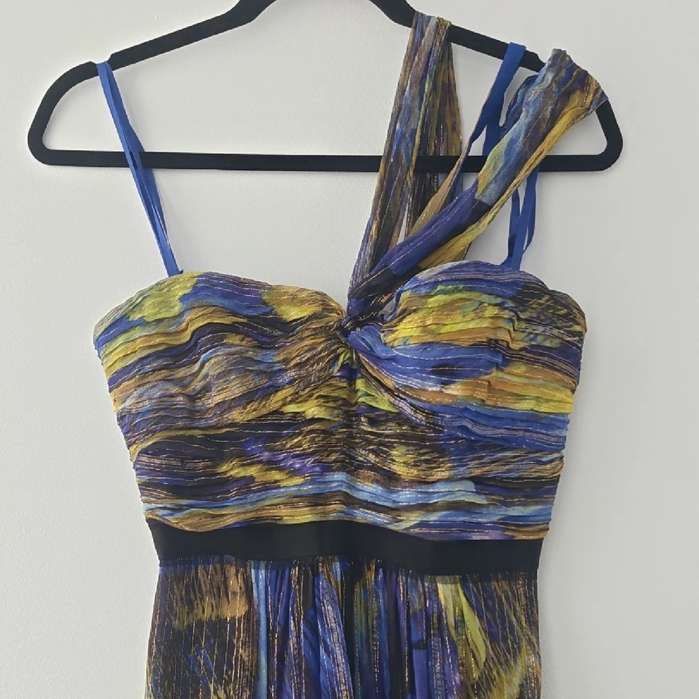 BCBGMaxAzria Silk Metallic Inga Maxi Dress NWOT - Picture 4 of 7
